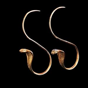 NWT - Gold Cobra Snake Earrings